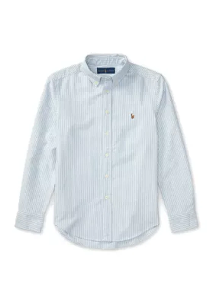 Boys 8-20 Striped Cotton Oxford Shirt