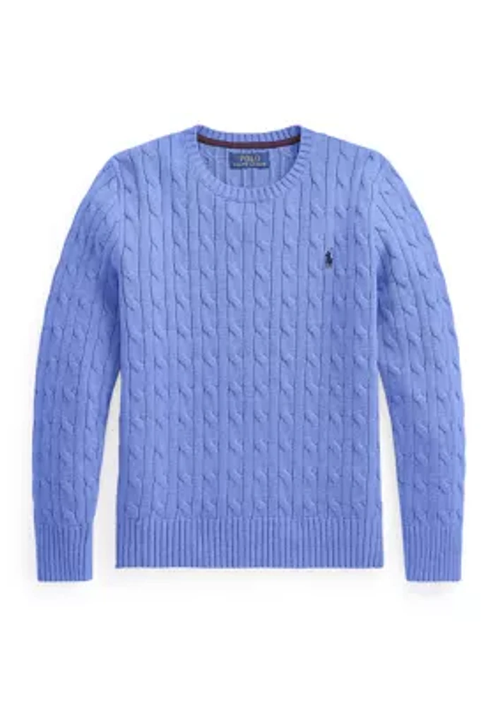 Boys 8-20 Cable Knit Cotton Sweater