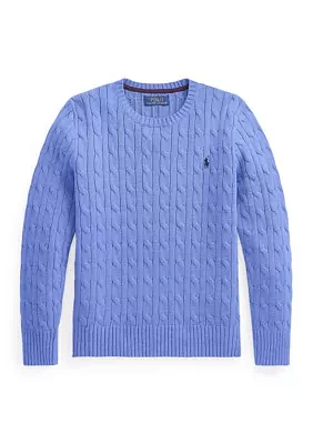 Boys 8-20 Cable Knit Cotton Sweater