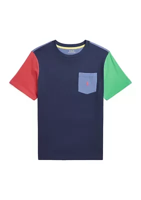 Boys 8-20 Color-Blocked Cotton Pocket T-Shirt