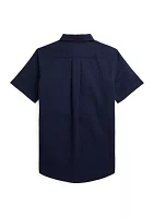 Boys - Cotton Seersucker Short Sleeve Shirt