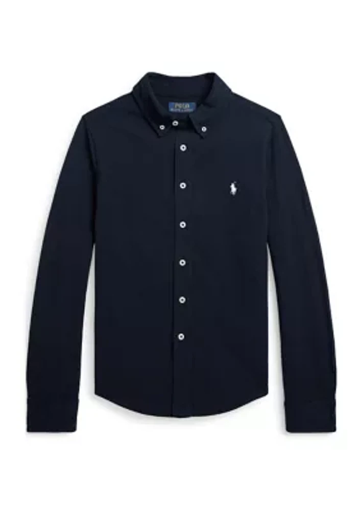 Boys 8-20 Featherweight Cotton Mesh Shirt