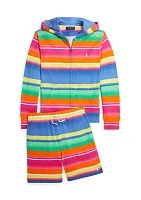 Boys 8-20 Striped Spa Terry Shorts