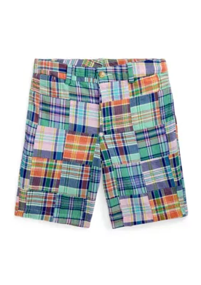 Boys 8-20 Patchwork Cotton Madras Shorts