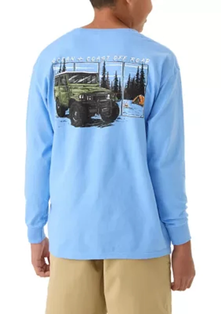 Boys 8-20 Long Sleeve Camp Truck Graphic T-Shirt