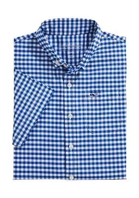 Boys 8-20 Short Sleeve Gingham Shirt