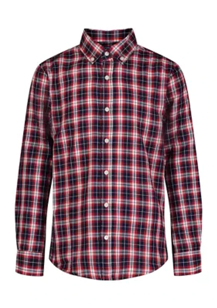 Boys 4-7 Woven Brushed Twill Button Down Shirt