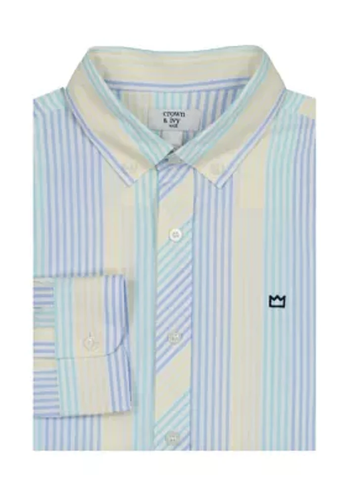 Boys - Woven Seaside Stripe Poplin Shirt