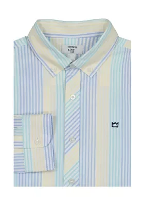 Boys 8-20 Woven Seaside Stripe Poplin Shirt