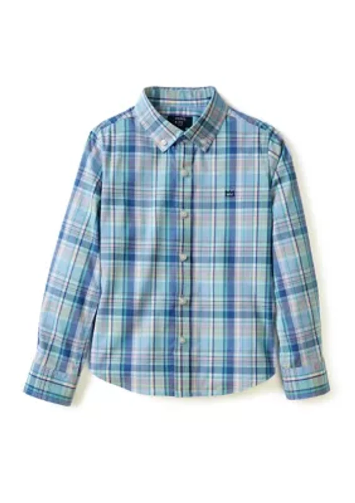 Boys 4-7 Coastal Plaid Poplin Shirt