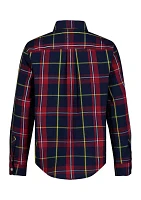 Boys 8-20 Plaid Printed Shirt
