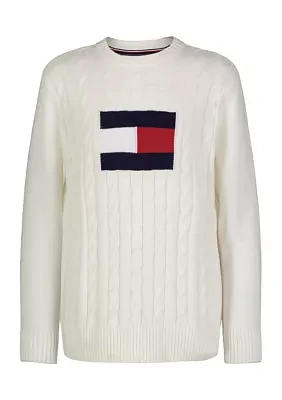 Boys 8-20 Flag Crew Neck Sweater