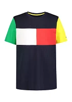 Boys 4-7 Flag Block Short Sleeve T-Shirt