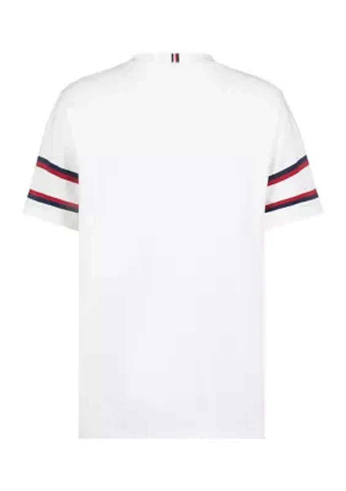 Boys 8-20 Wide Stripe Sleeve Graphic T-Shirt