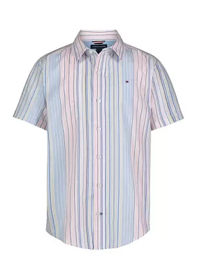 Boys 8-20 Variegated Stripe Button Down Shirt