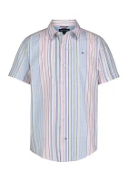 Boys 8-20 Variegated Stripe Button Down Shirt