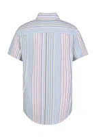 Boys 8-20 Variegated Stripe Button Down Shirt
