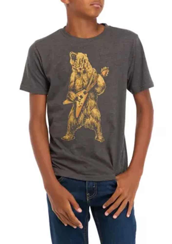 Boys 8-20 Guitar Bear Short Sleeve T-Shirt