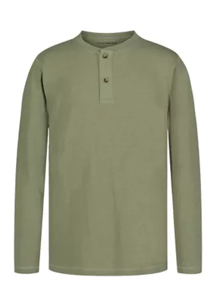 Boys 8-20 Textured Henley T-Shirt
