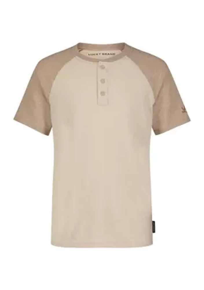Boys 8-20 Raglan Henley T-Shirt