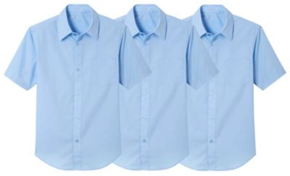 3-Pack Boys Short Sleeve Casual Dress School Uniform Shirts (Big Boys
