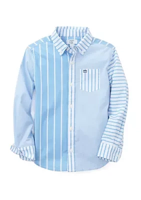 Boys 8-20 Mixed Stripe Button Down Shirt