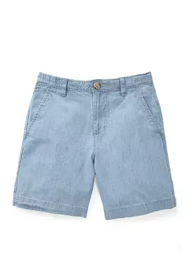 Boys 8-20 Chambray Flat Front Shorts