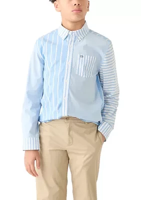 Boys 8-20 Mixed Stripe Button Down Shirt