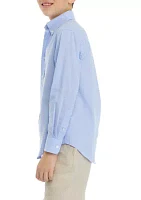 Boys 8-20 Solid Button Down Shirt