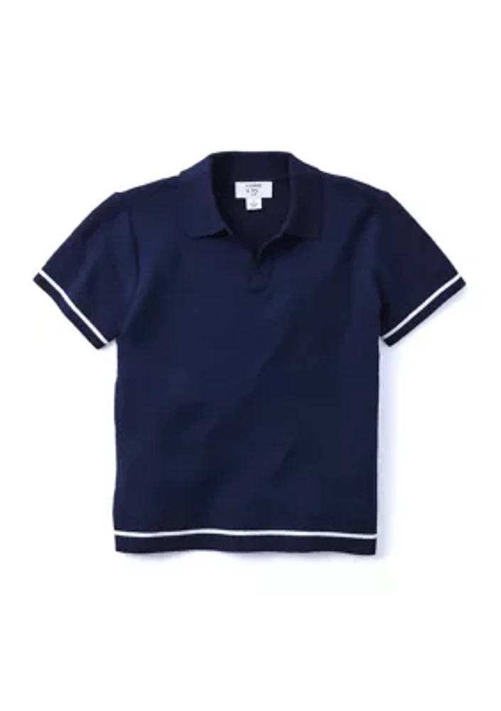 Boys 4-7 Short Sleeve Sweater Polo Shirt
