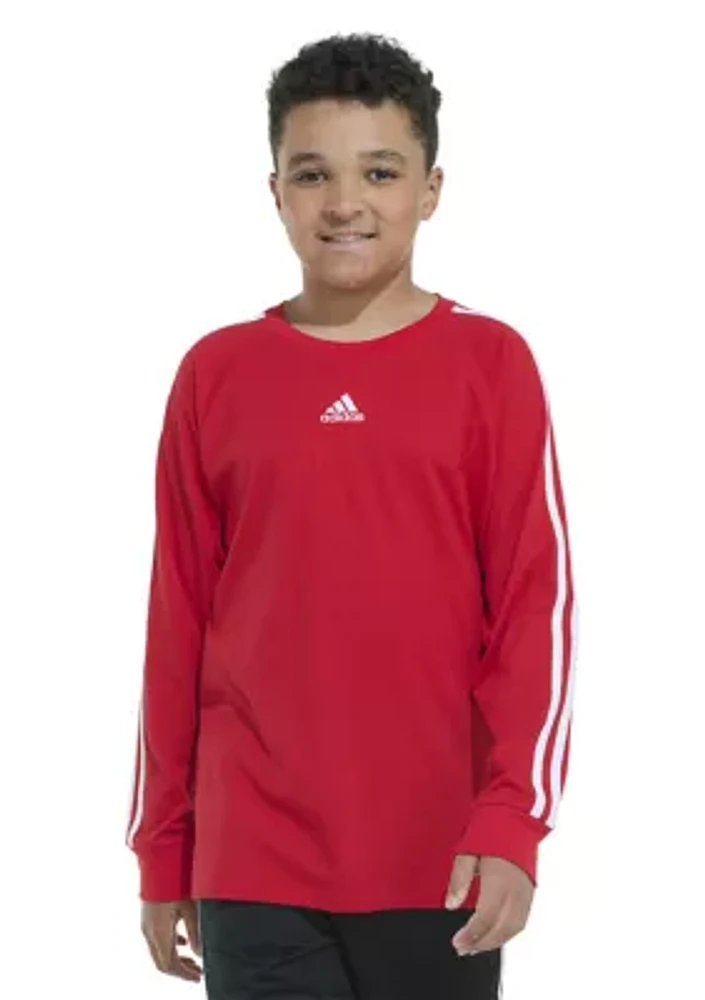 Boys 8-20 3 Stripe Raglan T-Shirt - Extended Sizing