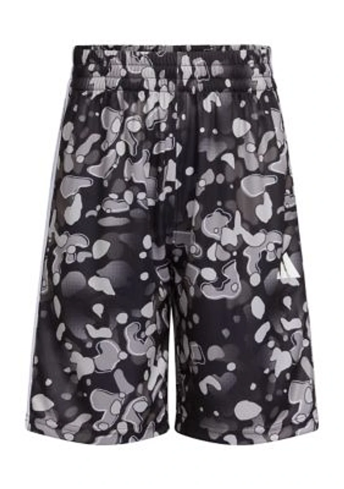 Boys 4-7 AEROREADY® Elastic Waist Printed Pebble Camo Shorts