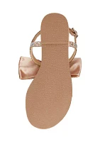 Big Kid Girls Sasha Rhinestone Bow T-Sandals