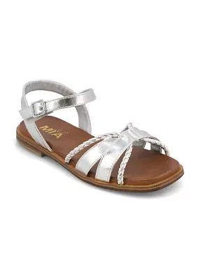 Chaisee Braided Metallic Flat Sandals