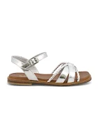 Chaisee Braided Metallic Flat Sandals