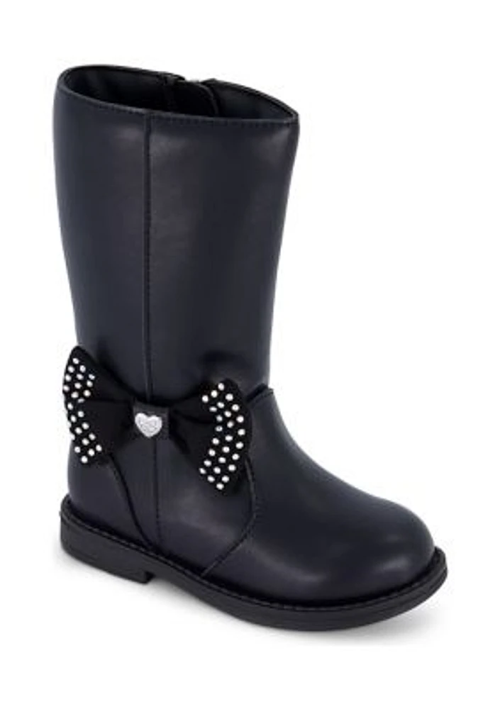 Toddler Girls Evie Bow Moto Boots