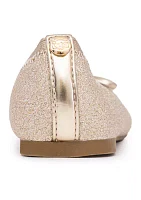 Youth Girls Mylah Glitter Bow Ballet Slippers