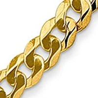 Mens 14K Yellow Gold 4.75 Millimeter Beveled Curb Chain Necklace