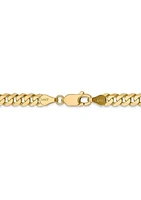 Mens 14K Yellow Gold 4.75 Millimeter Beveled Curb Chain Necklace