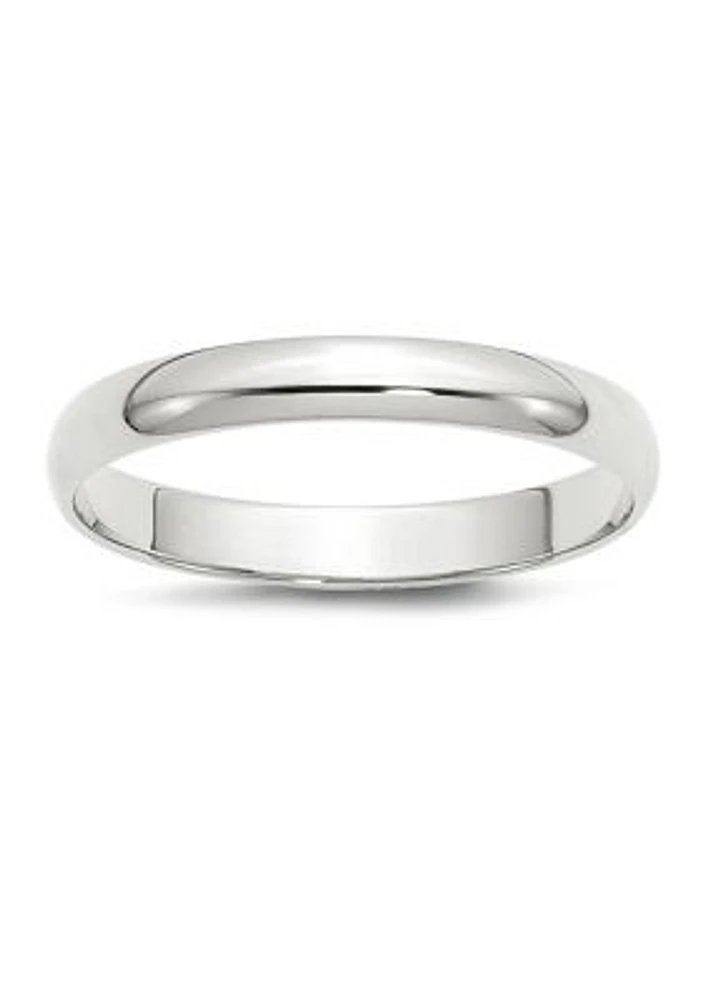 Women's 14K White Gold Millimeter Lightweight Half Round Band