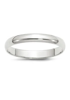Women's 14K White Gold Millimeter Lightweight Half Round Band