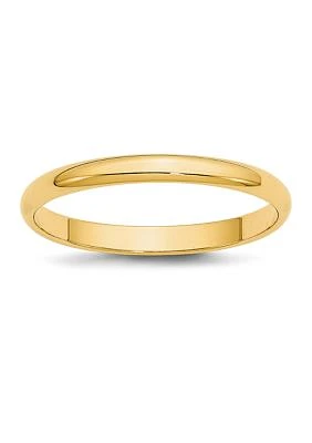 Men's 14K Yellow Gold Millimeter Lightweight Half Round Band