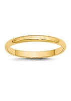 Men's 14K Yellow Gold Millimeter Lightweight Half Round Band