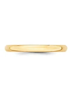 Men's 14K Yellow Gold Millimeter Lightweight Half Round Band