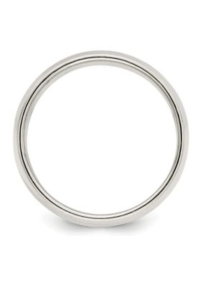 Sterling Silver 8 Millimeter Half Round Milgrain Band