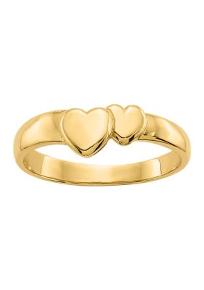 14K White Gold Polished Claddagh Ring