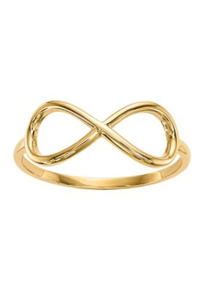 14K Yellow Gold Polished Infinity Ring
