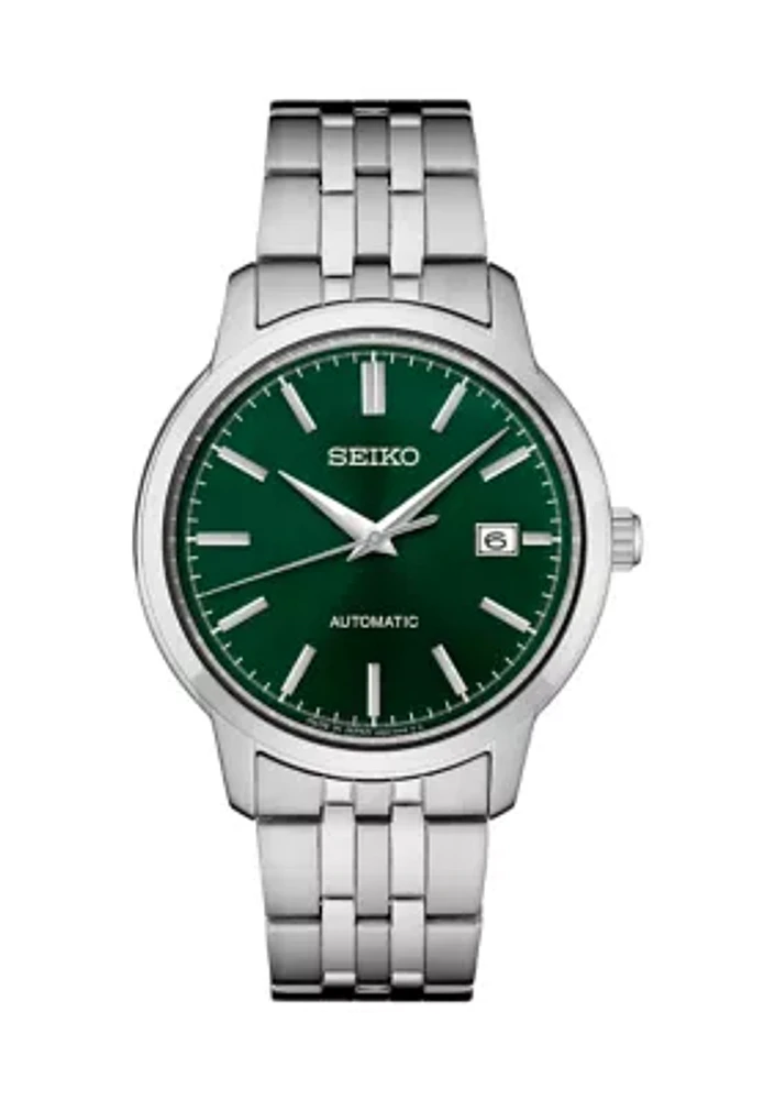 Essentials Stainless Steel Green Dial Watch