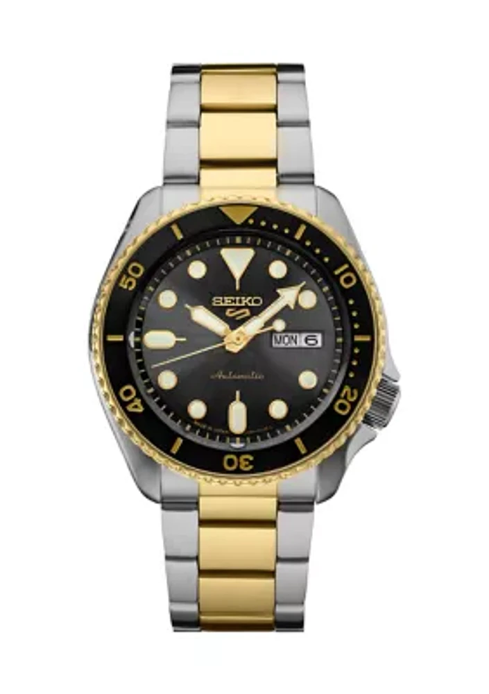Men's 5 Sports US Special Edition Gold Series Automatic Movement Two Tone Case and Bracelet Watch