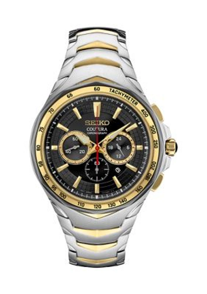 Coutura Two Tone Black Dial Watch
